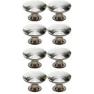 Kit 8 Puxador Ponto 24mm Aço Escovado Para Gaveta Kit 8 Puxador Ponto 24mm Aço Escovado Para Gaveta