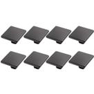 Kit 8 puxador ponto quadrado 20x20mm preto fosco para gavetas de Móveis