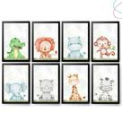 Kit 8 Quadros Decorativos Infantil Safari Baby Kit 8 Quadros Decorativos Infantil Safari Baby