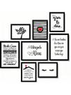 Kit 8 Quadros Decorativos Placas Sorte Fé Deus