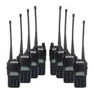 Kit 8 Rádios Comunicador Baofeng 5w Bf Vhf /uhf/ Fm Dual Band Uv-82 Cor Preto
