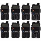 Kit 8 Rádios Comunicador Baofeng Uv-82 Dual Band Bateria 3800mah 5w Bandas De Freqüência 128 Cor Preto 110/220