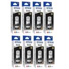 Kit 8 Refil Tinta Original Para T544 L3110 L3150 L3250 Preto
