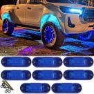 Kit 8 Rock Light Led Caixa De Roda 4x4 Resistente Impermeável Azul