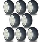 Kit 8 Rodas 312 BP SM de 3” Borracha PVC 75mm 60kg Cada Eixo 5/16” Schioppa