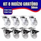 Kit 8 Rodízio Giratório Em Gel Rodinha Silicone Para Móveis 50mm 4 Com Freio 4 Sem Freio Anti Risco