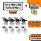Kit 8 Rodízio Giratório Gel Rodinha De Silicone Com Parafusos 35mm