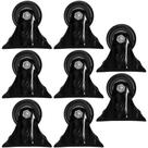 Kit 8 Rodízio PVC Preto 1.5/8" 41mm Fixo - A09410-F - Ajax