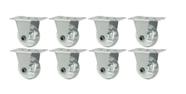 Kit 8 Rodizio Rodinha 50mm Fixo Multiuso para Sofá Bicama e Móveis em Geral
