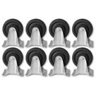 Kit 8 Rodízios 514 Borracha c/ Placa Fixa s/ Trava para 85Kg