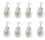 KIT 8 ROLDANA PLASTICA NYLON PARA VARAL 8cm COM GANCHO REFORÇADA