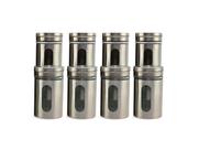 Kit 8 Saleiro Pimenteiro Porta Condimentos Em Vidro e Aço Inox Com Ajuste de Abertura Para Cozinha Restaurante