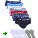 Kit 8 Slip Microfibra + 6 Pares Meia Sport Dorbe