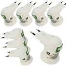 Kit 8 Soquetes Adaptadores E27 com Botão Liga/Desliga Bivolt 127/220V Padrão Brasileiro