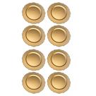 Kit 8 Sousplat Trançado Dourado Redondo 33cm