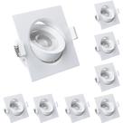 Kit 8 Spot LED Direcionável Quadrado 3W Bivolt Direcional 3000K Luz aconchegante e econômica
