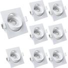 Kit 8 Spot Led Quadrado Direcional 3W Branco Frio 6500k Bivolt - Luz Fria, Econômica e de Longa Duração Kit 8 Spot Led Quadrado Direcional 3W Branco Frio 6500k Bivolt - Luz Fria, Econômica e de Longa Duração