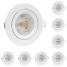 Kit 8 Spot Led Redondo Embutir 12W Branco Frio 6500K Bivolt - Alta Eficiência e Longa Vida Útil
