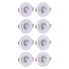 Kit 8 Spots LED Redondo Embutir Teto 3W 6500K Branco Frio