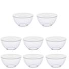 Kit 8 Tigela Bowl 1,8 Lts Transparente 20x10 Cm Com Tampa