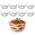 Kit 8 Tigela Bowl Mandala De Vidro Travessa Redonda Sobremesa Fruta Saladeira 400ml