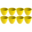 Kit 8 Tigelas Redondas Grandes 6,2L Amarelas Bowls Plásticos Servir Salada Frutas Pipoca