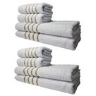 Kit 8 Toalhas Grossas e Grandes Montreal 4 Banhos 4 Rostos Branco Kit 3un