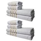 Kit 8 Toalhas Grossas E Grandes Montreal 4 Banhos 4 Rostos Branco