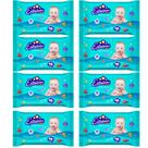 Kit 8 Toalhas Umedecidas Estrelinhas 50 folhas 20x12 cm