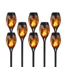 Kit 8 Tochas Solar P ZON Luminária solar de LED com Efeito Chama para Decoração de Jardim