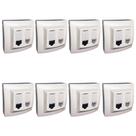 Kit 8 Tomada de Rede RJ45 + Telefone RJ11 Cat5 Pial Legrand Kit 8 Tomada de Rede RJ45 + Telefone RJ11 Cat5 Pial Legrand