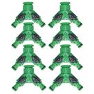 Kit 8 Un. Conexão Y com 2 Saídas Para Conector Engate Rápido De Torneira de Jardim com Abre e Fecha