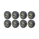 Kit 8 un roda pvc cinza 3 pol 80kg p/ rodízio
