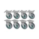 Kit 8 un roda rodízio fixo e giratório pvc bp 5 pol 130mm