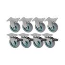 Kit 8 un roda rodízio fixo giratório freio trava pvc bp 5"
