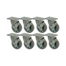 Kit 8 un roda rodízio giratório freio pvc bp 3 pol 75mm Kit 8 un roda rodízio giratório freio pvc bp 3 pol 75mm