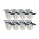 Kit 8 un roda rodízio giratório freio trava nylon 3 pol 75mm