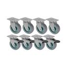 Kit 8 un roda rodízio giratório freio trava pvc bp 5" 130mm