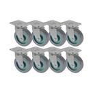 Kit 8 un roda rodízio giratório pvc bp 5 pol 130mm móveis