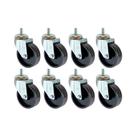Kit 8 un roda rodízio giratório rosca polipropileno 4 pol