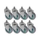 Kit 8 un roda rodízio giratório rosca pvc bp 5 pol 130mm