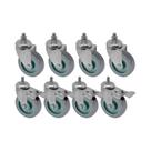 Kit 8 un roda rodízio rosca giratório freio trava pvc bp 5"