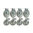 Kit 8 un rodizio fixo e giratório roda maciça pu 250x4