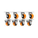 Kit 8 un rodízio giratório freio poliuretano ferro pu 6"