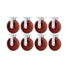 Kit 8 un rodízio roda fixo celeron marrom 8" 203mm 600kg