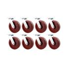 Kit 8 un rodízio roda giratório celeron marrom 8 203mm 600kg