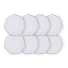 Kit 8 Un Sousplat Branco Com Prateado 33Cm Rafimex Kit 8 Un Sousplat Branco Com Prateado 33Cm Rafimex