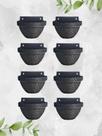 Kit 8 vasos de parede meia lua rattan terracota 03 litros
