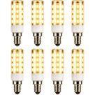 Kit 8 x Lâmpadas LED E14 3000K 5 Watts Halopim Halógena Bivolt 110v 220v