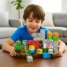 Kit 80 Blocos Magnéticos Cubos Fazenda 80 Peças Kit 80 Blocos Magnéticos Cubos Fazenda 80 Peças